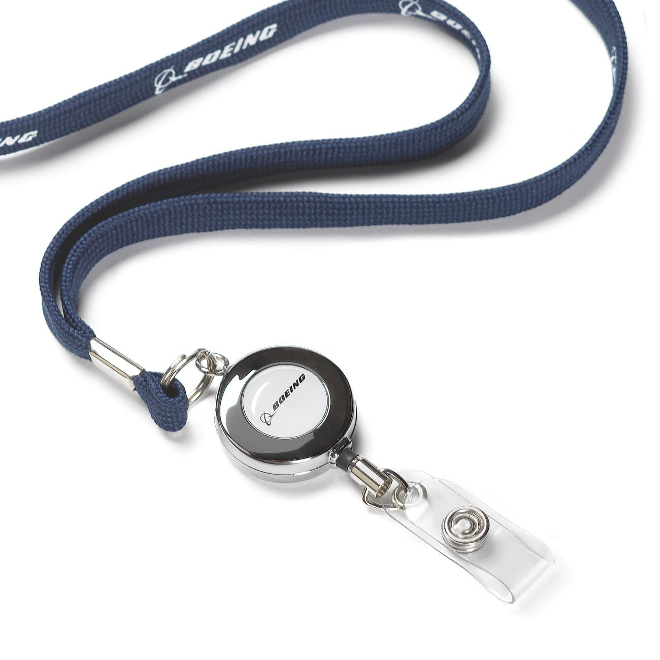 Boeing Logo Retractable Lanyard (White Face) - Flight Experience Melbourne